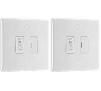 BG Electrical Triple Pole Fused Fan Isolator Switch, 10A, Rond Edges, White Moulded, 815F-01 (Pack of 2)