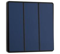 BG Electrical Triple Wall Light Switch, 2-Way, Edge-to-Edge Rockers, Screwless Appearance, Round Edges, Evolve, Matt Blue, 20A, 16AX, PCDDB43EB
