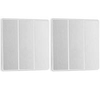 BG Electrical Triple Wall Light Switch, 2-Way, Edge-to-Edge Rockers, Screwless Appearance, Round Edges, Evolve, Brushed Steel, 20A, 16AX, PCDBS43EW (Pack of 2)