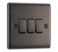BG Electrical Triple Wall Light Switch, 2 Way, Rai