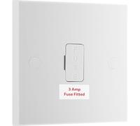 BG Electrical Unswitched Fused Spur Connection Unit with Flex Outlet, Double Pole, Square Edge, Nexus 900 Series, White Moulded, 3A, 953