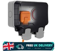 BG Electrical Weatherproof Time Controlled Socket, 13A Outdoor Timer Socket, 24