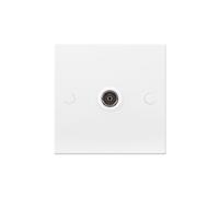 BG Electrical White Square Moulded 1G Co-Axial Socket White Square Moulded 1G Co-Axial Socket