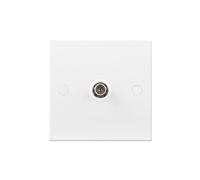 BG Electrical White Square Moulded 1G Satellite Socket White Square Moulded 1G Satellite Socket