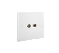 BG Electrical White Square Moulded 2G Co-Axial Socket White Square Moulded 2G Co-Axial Socket
