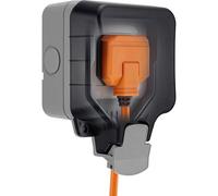 BG Electrical WP23-01 Single Outdoor Weatherproof Unswitched Socket, IP66 Rated, 13 Amp, Grey