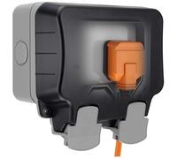 BG Electrical WP24-01 Double Outdoor Weatherproof Unswitched Socket, IP66 Rated, 13 Amp, Grey
