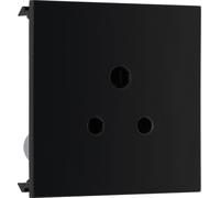 BG EM2ASB Euro Module 2A Round Pin Unswitched Socket - Black
