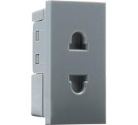 BG EMEUSG Euro Module 16A 2 Pin Unswitched Socket - Grey