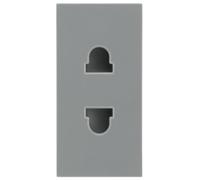 BG EMEUSG Euro Module 16A 2 Pin Unswitched Socket - Grey