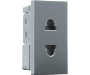 BG EMEUSG Euro Module 16A 2 Pin Unswitched Socket - Grey