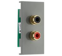 BG EMRCA2G Euro Module RCA x2 Outlet - Grey