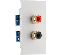 BG EMRCA2W Euro Module RCA x2 Outlet - White