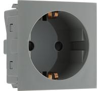 BG EMSCHSG Euro Module 16A Schuko Unswitched Socket - Grey