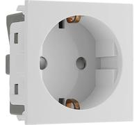 BG EMSCHSW Euro Module 16A Schuko Unswitched Socket - White