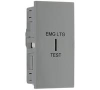 BG EMSW12ELG Euro Module 20AX 2-Way Key Switch - Grey (Emergency lighting test)
