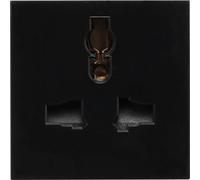 BG EMUNVB Euro Module Universal Unswitched Socket - Black