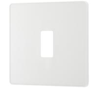 BG Evolve 1 Gang Grid Front Plate - Pearlescent White (White) - RPCDCL1W