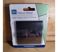 BG Evolve 2 Gang 2 Way LED Dimmer Switch 200W Matt Black Screwless Plate