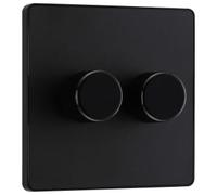 BG Electrical Intelligent Double Wall Dimmer Switch, 2 Way, Screwless Front Plat