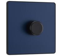 BG Evolve 2 Way Trailing Edge Led Push On / Off 200W Single Dimmer Switch - Matt Blue