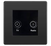 BG Evolve Black Chrome TV & FM Socket PCDBCTVFMB