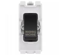 BG Evolve Black RRWMPCDB 20A DP Appliance Grid Switch Labelled Washing Machine