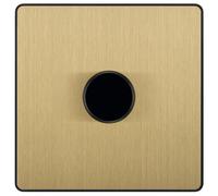BG EVOLVE BRUSHED BRASS SCREWLESS Switches & Sockets BLACK Insert Full Range