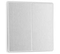 BG Evolve Brushed Steel 2 Gang 2-Way 20A Edge to Edge Rocker Light Switch | PCDBS42EW