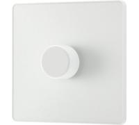 BG Electrical Intelligent Single Wall Dimmer Switch, 2 Way, Screwless Front Plate, Evolve, Pearlescent White, 200W, PCDCL81W