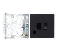 BG Evolve Matt Black 13A Flex Outlet Neon Switched Fused Connection Unit PCDMB52B with 25mm Steel Back Box