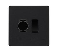 BG Evolve Matt Black 2 Gang Light Switch 1x Trailing Edge LED Dimmer 1x 2 Way Custom Switch