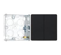 BG Evolve Matt Black 2 Way Double Edge to Edge Rocker Switch PCDMB42EB with 25mm Steel Back Box