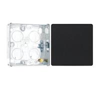 BG Evolve Matt Black 2 Way Single Edge to Edge Rocker Switch PCDMB12EB with 25mm Steel Back Box