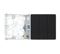BG Evolve Matt Black 2 Way Triple Edge to Edge Rocker Switch PCDMB43EB with 25mm Steel Back Box