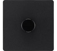 BG Electrical Intelligent Single Wall Dimmer Switch, 2 Way, Screwless Front Plate, Evolve, Matt Black, 200W, PCDMB81B