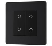 BG Evolve Double Touch Dimmer Switch PCDMBTDS2B - 2-Way Secondary, 200W, Trailing Edge, Matt Black