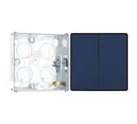 BG Evolve Matt Blue 2 Way Double Edge to Edge Rocker Switch PCDDB42EB with 25mm Steel Back Box
