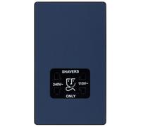 BG Evolve Matt Blue Dual Voltage Shaver Socket 115/240V - PCDDB20B