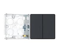 BG Evolve Matt Grey 2 Way Double Edge to Edge Rocker Switch PCDMG42EB with 25mm Steel Back Box