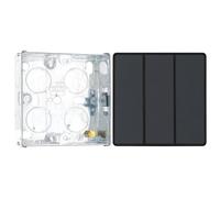 BG Evolve Matt Grey 2 Way Triple Edge to Edge Rocker Switch PCDMG43EB with 25mm Steel Back Box