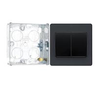BG Evolve Matt Grey 20A 16AX Double Wide Rocker Light Switch PCDMG42WB with 25mm Steel Back Box