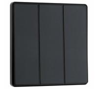 BG Evolve Matt Grey 3 Gang 2-Way 20A Edge to Edge Rocker Light Switch | PCDMG43EB