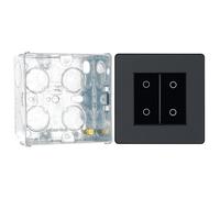 BG Evolve Matt Grey Double Secondary Touch Dimmer with 35mm Steel Back Box