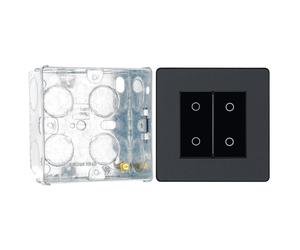 BG Evolve Matt Grey Double Secondary Touch Dimmer with 35mm Steel Back Box
