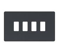 BG Evolve Matt Grey RPCDMG4B 4 Gang Front Cover Plate