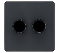 BG Electrical Intelligent Double Wall Dimmer Switch, 2 Way, Screwless Front Plate, Evolve, Matt Grey, 200W, PCDMG82B