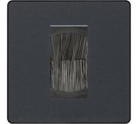 BG Evolve Matt Grey Single 1 Gang Brush Cable Entry Wall Plate Black