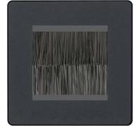 BG Evolve Matt Grey Single 2 Gang Brush Cable Entry Wall Plate Black