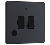 Evolve Matt Grey (Black) Switched 13A Fused Connection Unit With Power Led Indicator And Flex Outlet PCDMG52B-01